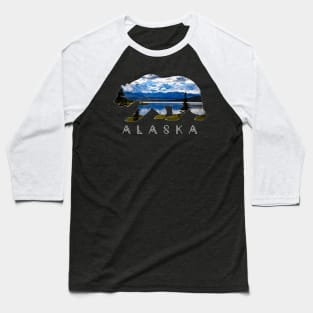 Alaskan Bear With Lake Mountain Baseball T-Shirt